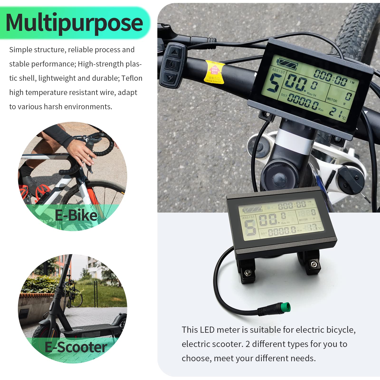 Amazon.com : MUSELK E-Bike Display KT-LCD3 24V/36V/48V LCD Display