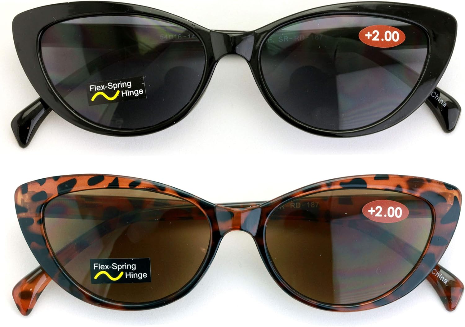 V.W.E. 2 Pairs Women Cateye Black Tortoise Reading Sunglasses - Outdoor Cat Eye Readers