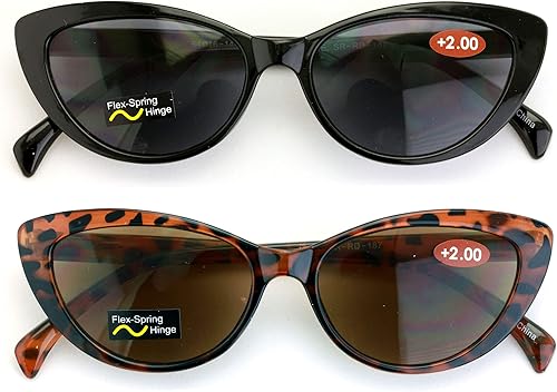 V.W.E. 2 pares de lentes de sol de lectura Cateye Black Tortoise para mujer - Lectores de ojo de gato al aire libre V.W.E. 2 pares de lentes de sol de lectura Cateye Black Tortoise para mujer - Lectores de ojo de gato al aire libre