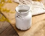 Quoowiit Ceramic Rustic Farmhouse Vase, Distressed Decorative Flower Vase for Home Decor, Ideal Shelf Decor, White Boho Vase for Living Room Bedroom Kitchen Office Decor Centerpiece Table Decorations