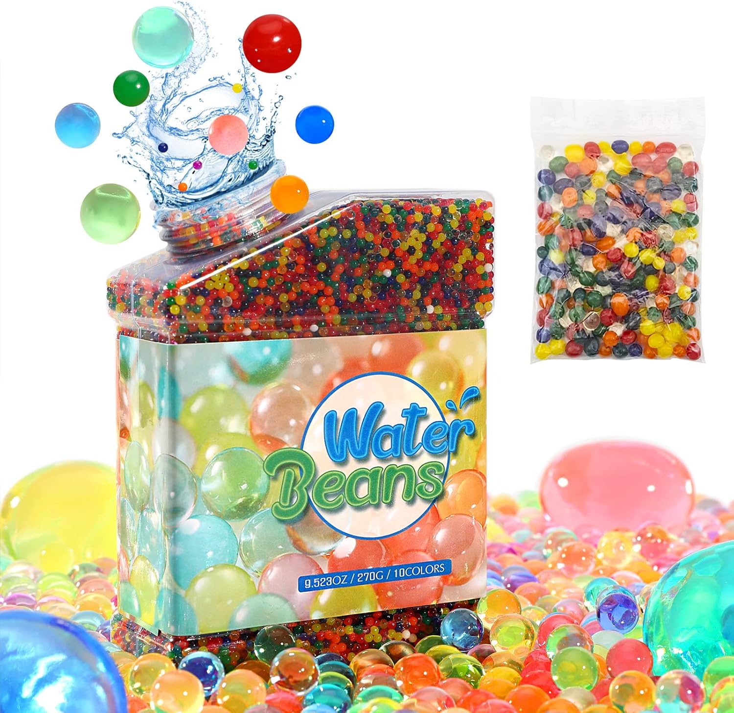 Aiface Perlas De Agua, No TóXicas, 50.000 Unidades De Gel De Colores, Bolas De Gel para DecoracióN De Flores, Plantas Y Jarrones