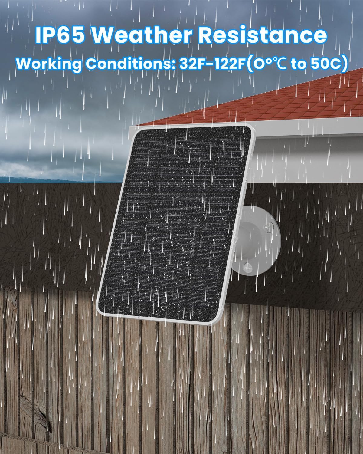 2 Pack Solar Panel Charger Compatible with Arlo Essential 2K Outdoor(2nd Gen)/Essential XL Camera(2nd Gen)/Essential Spotlight, Solar Panel with IP65 Waterproof 10ft Micro USB-C Cable & Wall Mount