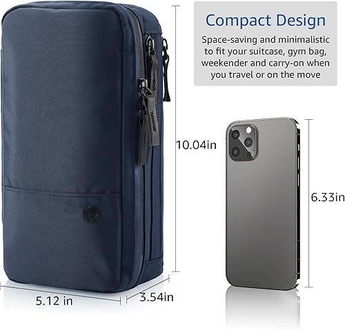 Miniatura 4 de Purevave - Neceser compacto para hombre, bolsa de viaje colgante, kit Dopp para hombre, impermeable, bolsa de lavado, Azul, Tamaño único, Compacto,