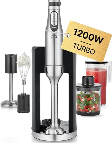 LEBENLANG Premium 1200W Stabmixer Set - Inkl. 5x Zubehör &