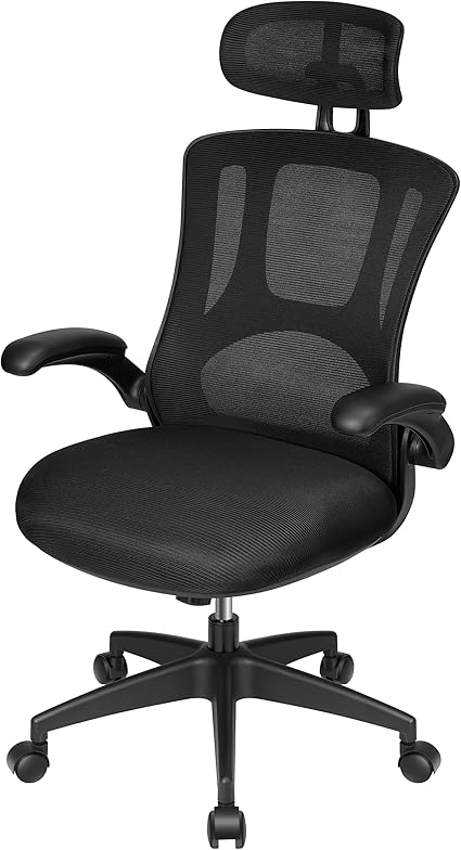 Amazon Co Jp Ucomir 嵯峨 オフィスチェア デスクチェア 椅子 人間工学 跳ね上げ式アームレスト ヘッドレスト付き ランバーサポート ロッキング 無段階昇降 メッシュ 360度回転 座面昇降 強化ベース 疲れない コンパクト おしゃれ ブラック 文房具 オフィス用品