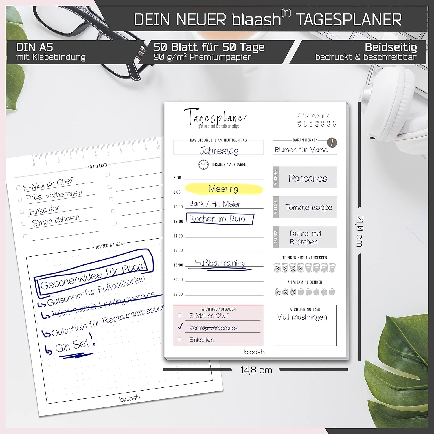 Daily planner pad DIN A5, Daily Planner DIN A5 | Business - Image 3