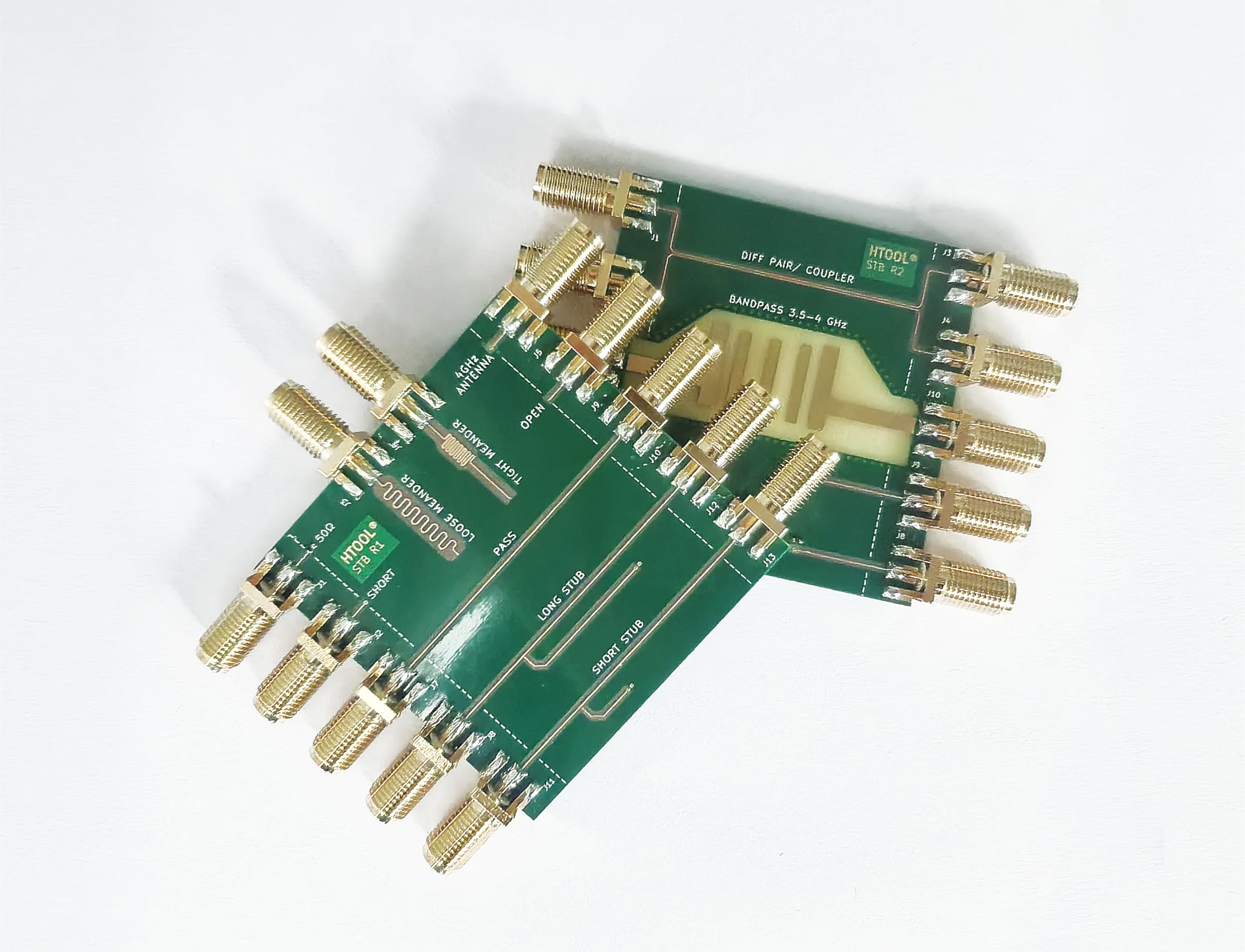 STB R1 R2 Signal Integrity Test Board, 50Ω Impedance Controlled PCB, Integrated SOL Calibration Kit for VNA, 5 Transmission Line Topologies, SMA Ports, for SI/PI Test, EMC & RF Engineering Teaching