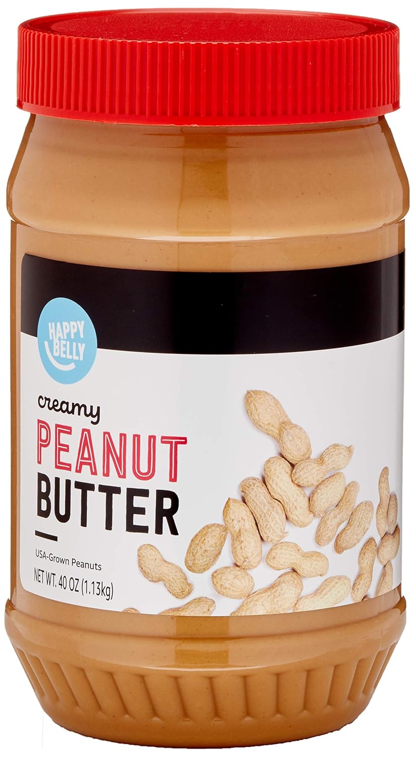 Amazon Brand Happy Belly Creamy Peanut Butter, 2.5 Pound