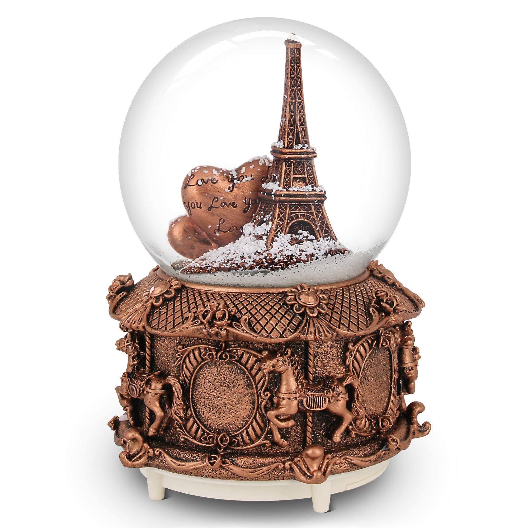 Buy QTKJ Paris Snow Musical Globe with Color Changing LED Lights