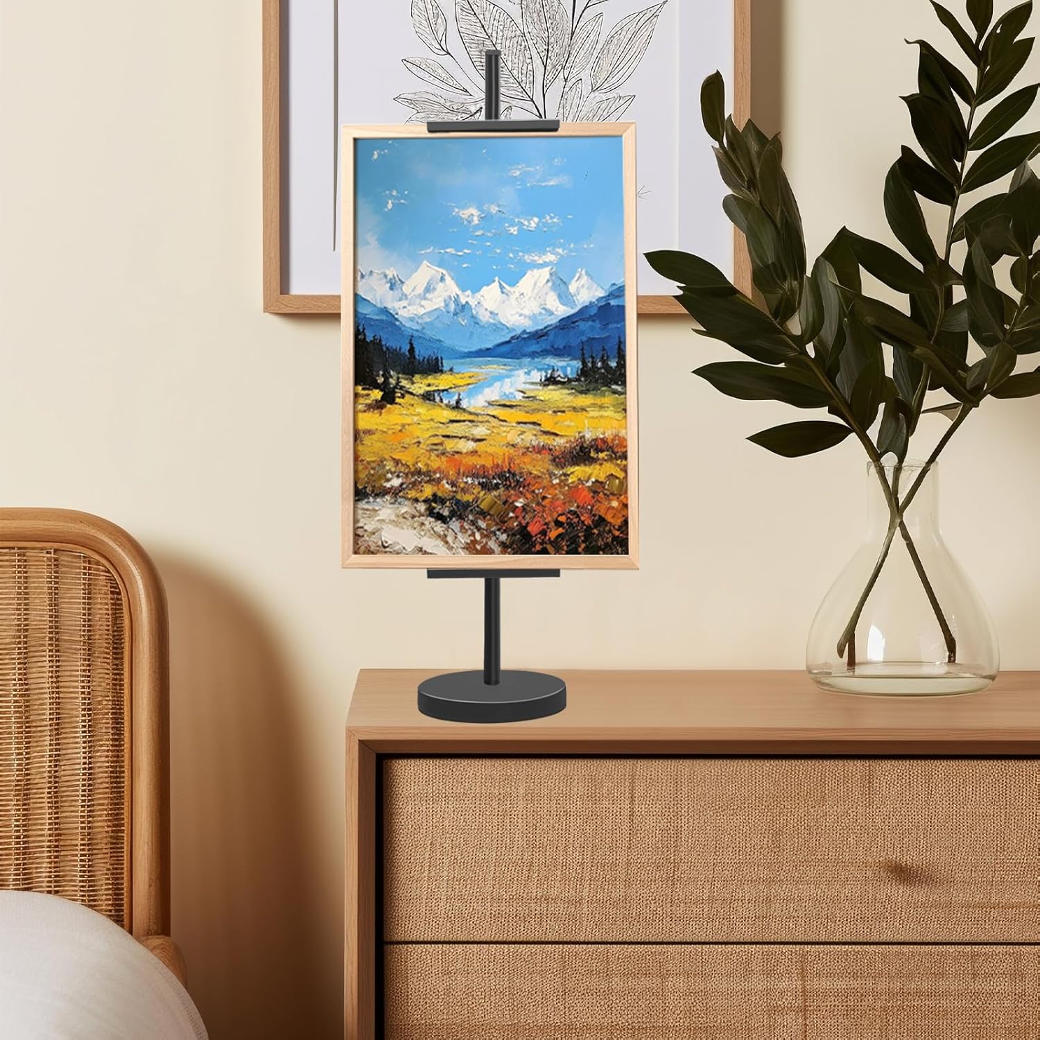 Adjustable Tabletop Easel Stand, Metal Easels for Display, Picture Frame Stand with Heavy Duty Round Base & Non-slip Pads, for Picture, Artwork, Photos,Signs(18in)