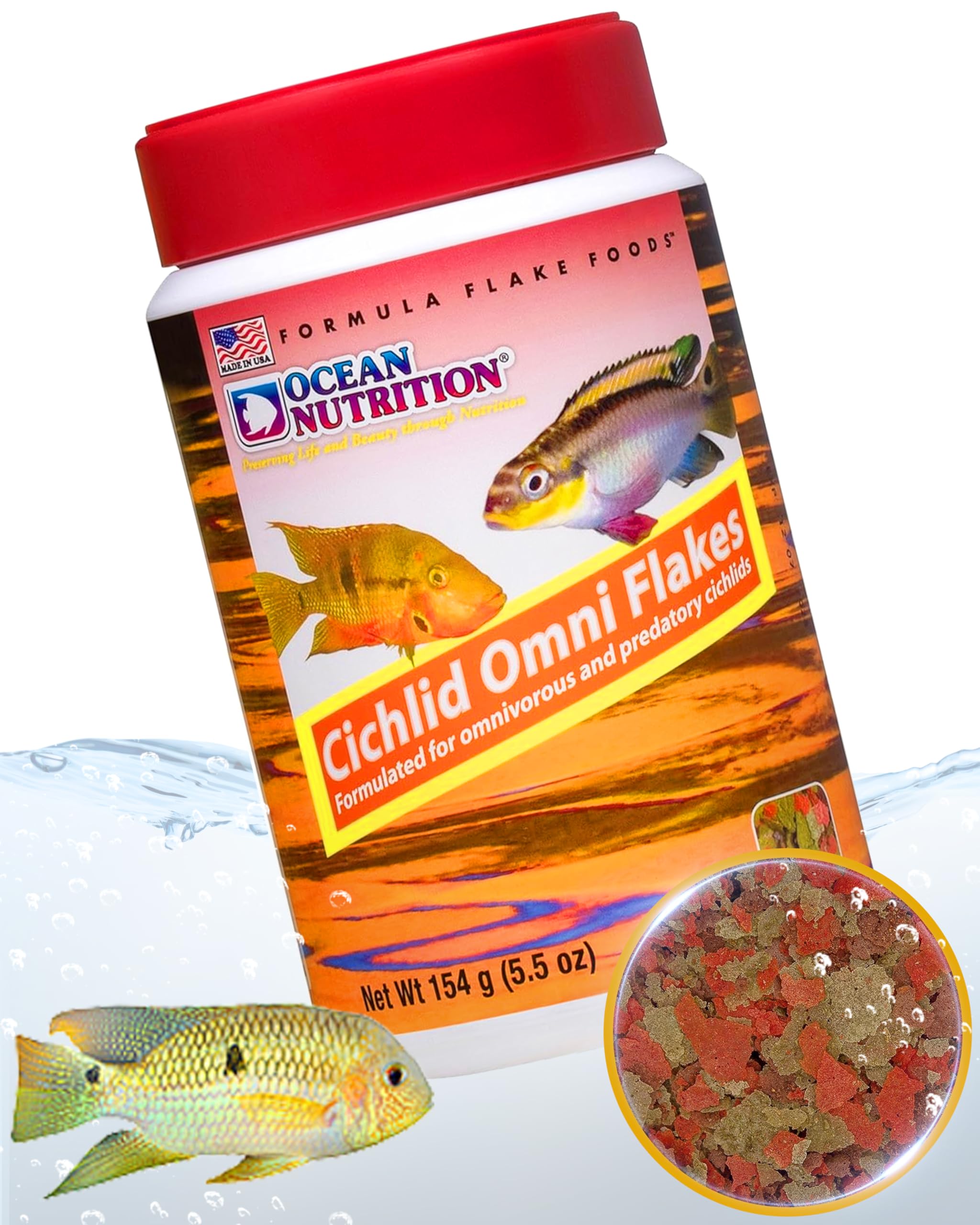 Ocean NutritionCichlid Omni Flakes 5.5-Ounces (154 Grams) Jar