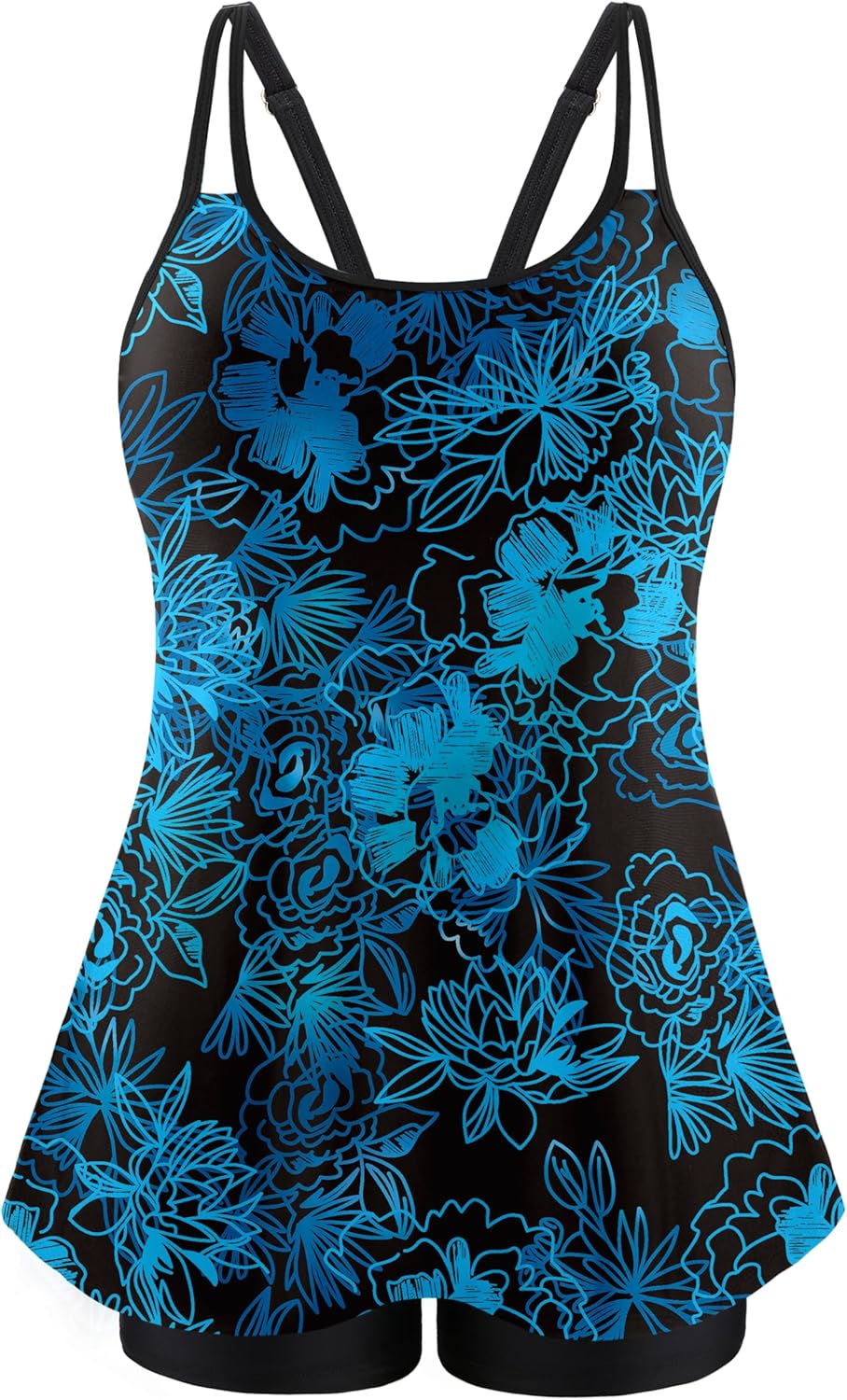 NIeyook Womens Tankini Swimsuit Plus Size Two Piece Bathing Suit Flowy Swim Tops with Boy Shorts 2025 Modest Swimwear