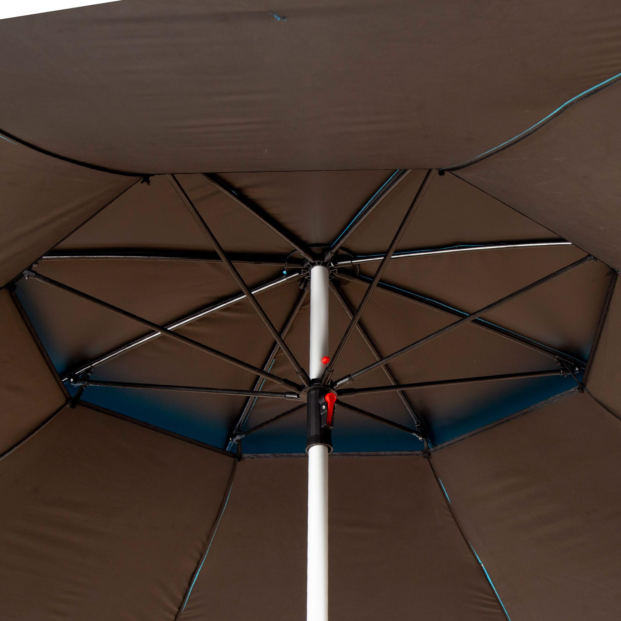 AKTIVE Ombrellone da spiaggia e da pesca antivento 200 cm, Blu, UV50, Palo basculante, Ventilazione superiore