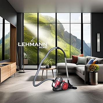 Lehmann LHOCV-7018 Aspirador sin Bolsa Ciclónica, 4000W, Aspiradora Potente con Gran Poder de Succión, con Kit de Boquillas, Filtro HEPA, Depósito de Polvo de 1,8 L, Compacto y Ligero1