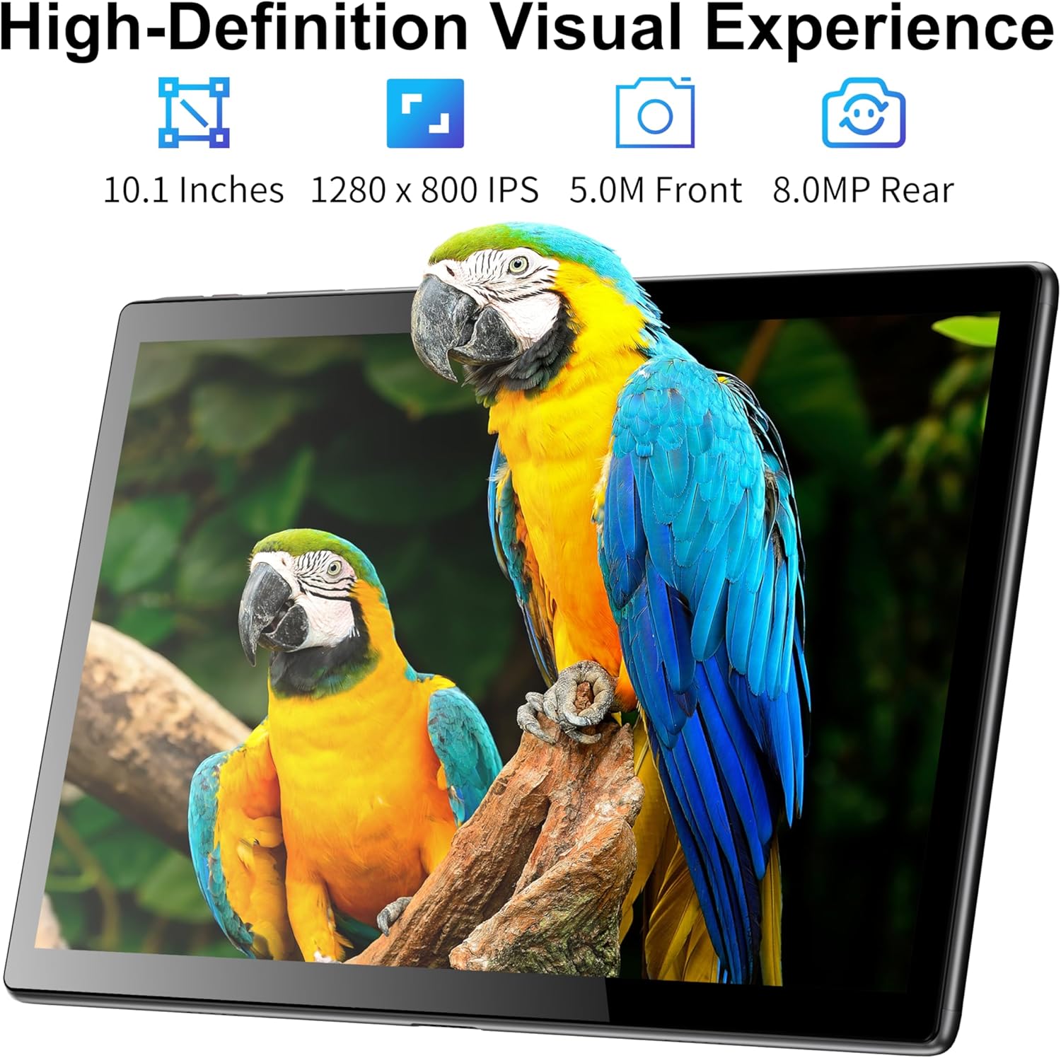 BYYBUO Tablet,10.1 inch Android 15 Tablets, 8GB RAM 64GB ROM 1TB Expand,1280x800 IPS HD Touchscreen,5000mAh Battery, Wi-Fi 6, Bluetooth 5.2, Dual Camera,Metal Body with Case