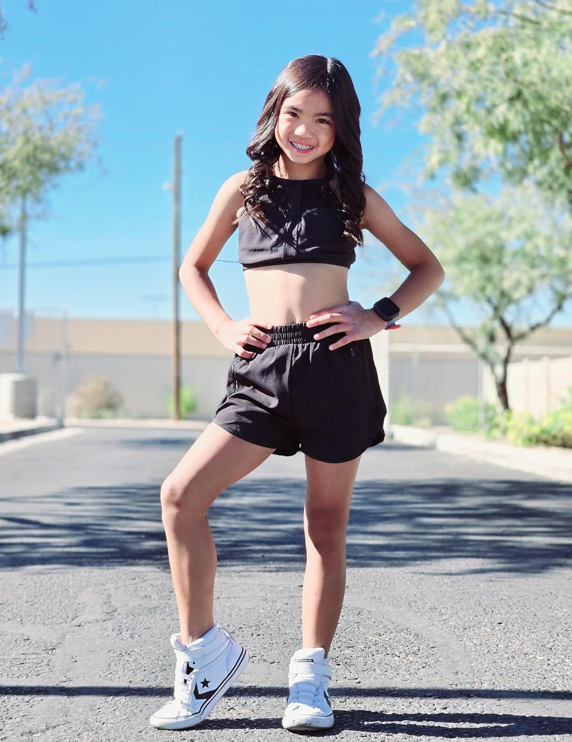 Zaclotre Girls Athletic Shorts with Zipper Pockets 2 in 1 Kid Workout Running Volleyball Soccer Shorts with Liner - Image 7