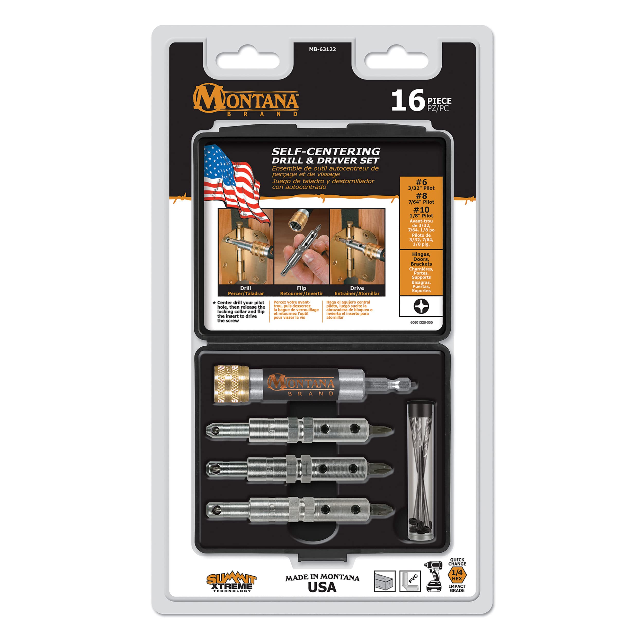 bayma コンプレッションドライバーSMC65 ホーンTD365セット Montana Brands MB-63122 16 Piece Self-Centering Drill & Driver Set