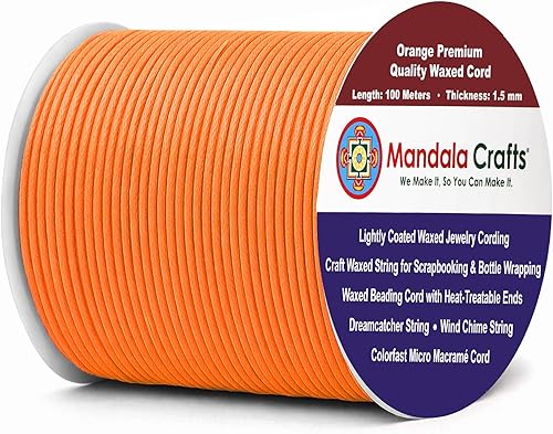 Miniatura 78 de Cuerda Mandala Crafts 0.03 pulgadas 109 yardas para hacer joyería, artesanía, macramé, cuerda de algodón encerado