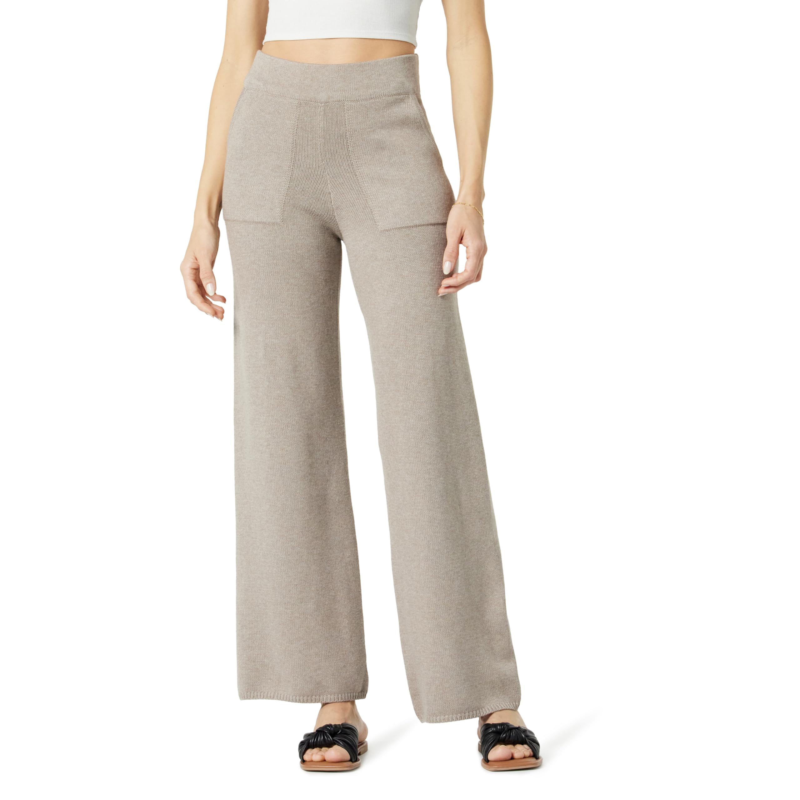 The Drop Womens Cynthia Cotton Blend Wide Leg Sweater Pant