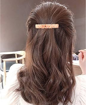 2PCS French Design Hair Barrette Tortoise Shell Celluloid