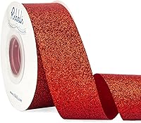 Vista 8 de Ribbli Cinta de Navidad con purpurina dorada, para envolver regalos, borde cortado dorado, para manualidades, decoración de árbol de Navidad