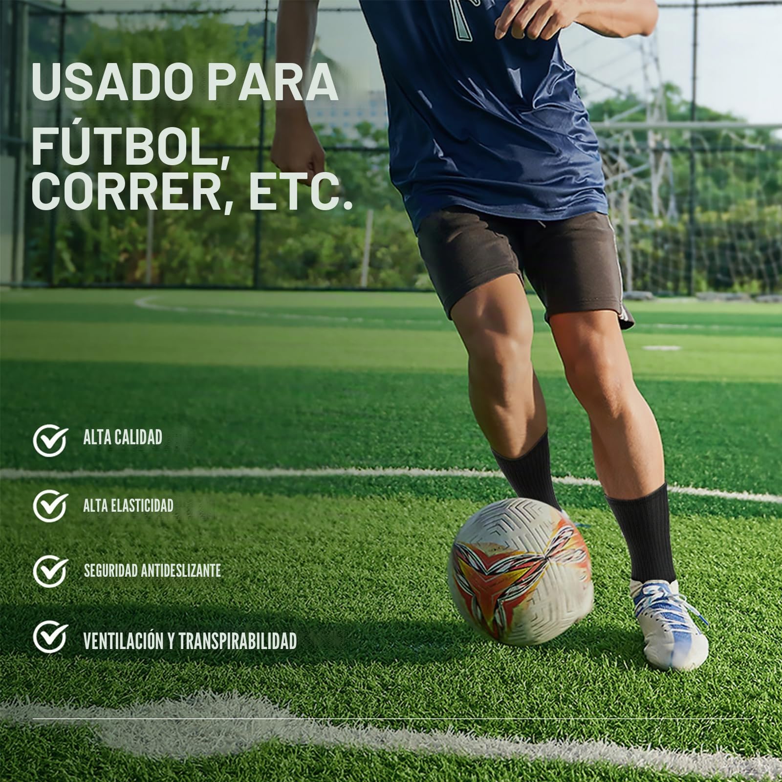 Calcetines Futbol 2 Pares Calcetines Deportivos Antideslizantes Hombre Mujer & Kinder, Tallas 35-39 39-46 46-50, Calcetines Deportivos Grip Socks Football para Football