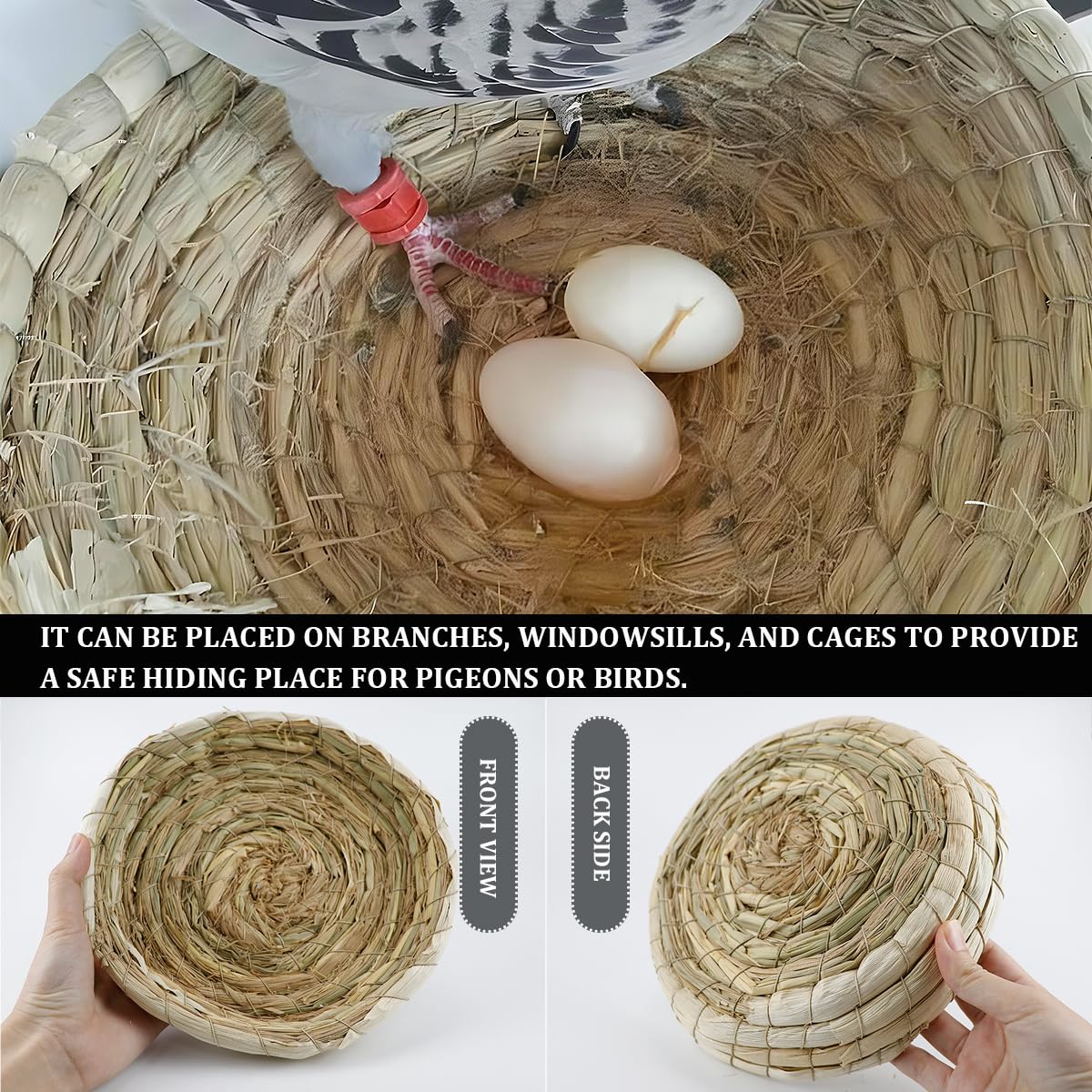 Nido de palomas, cuencos para nido de pájaros, nido de madera para cría de palomas (nido natural)