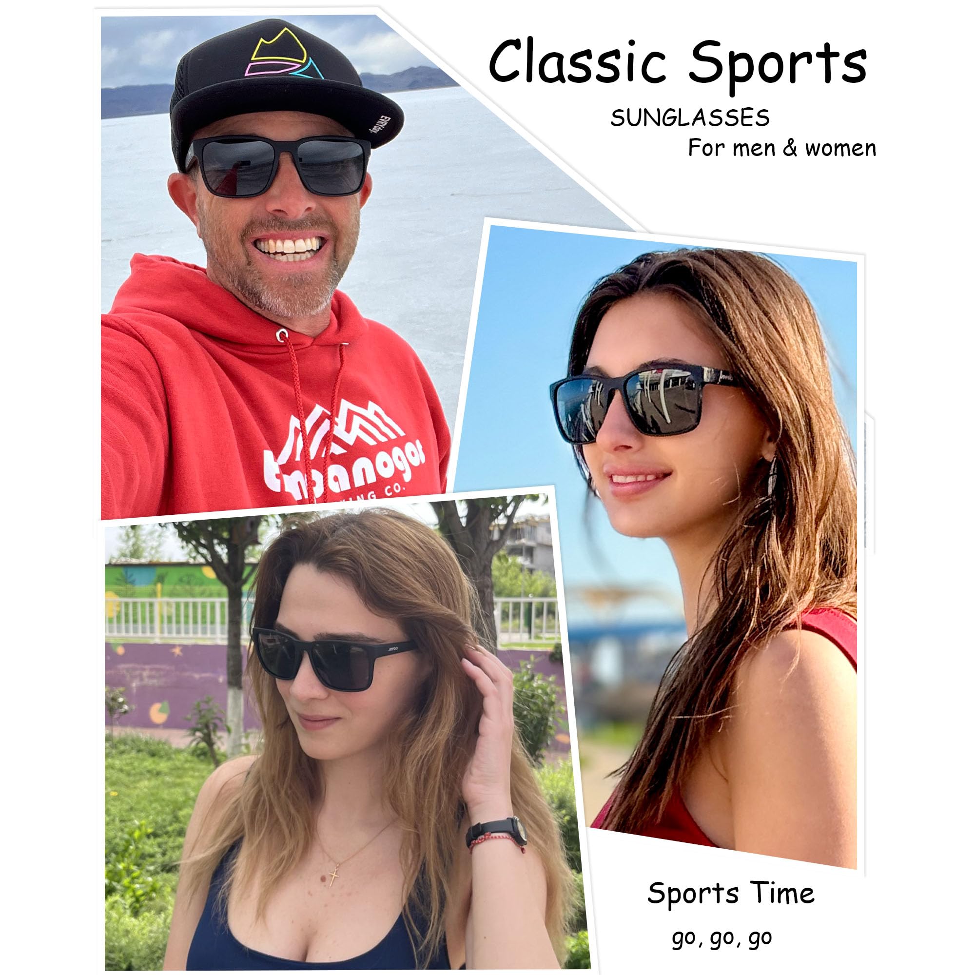 Jefoo Lentes de sol polarizados de pesca para hombres y mujeres, kayak, surf, conducción, ligeros, deportivos, protección UV