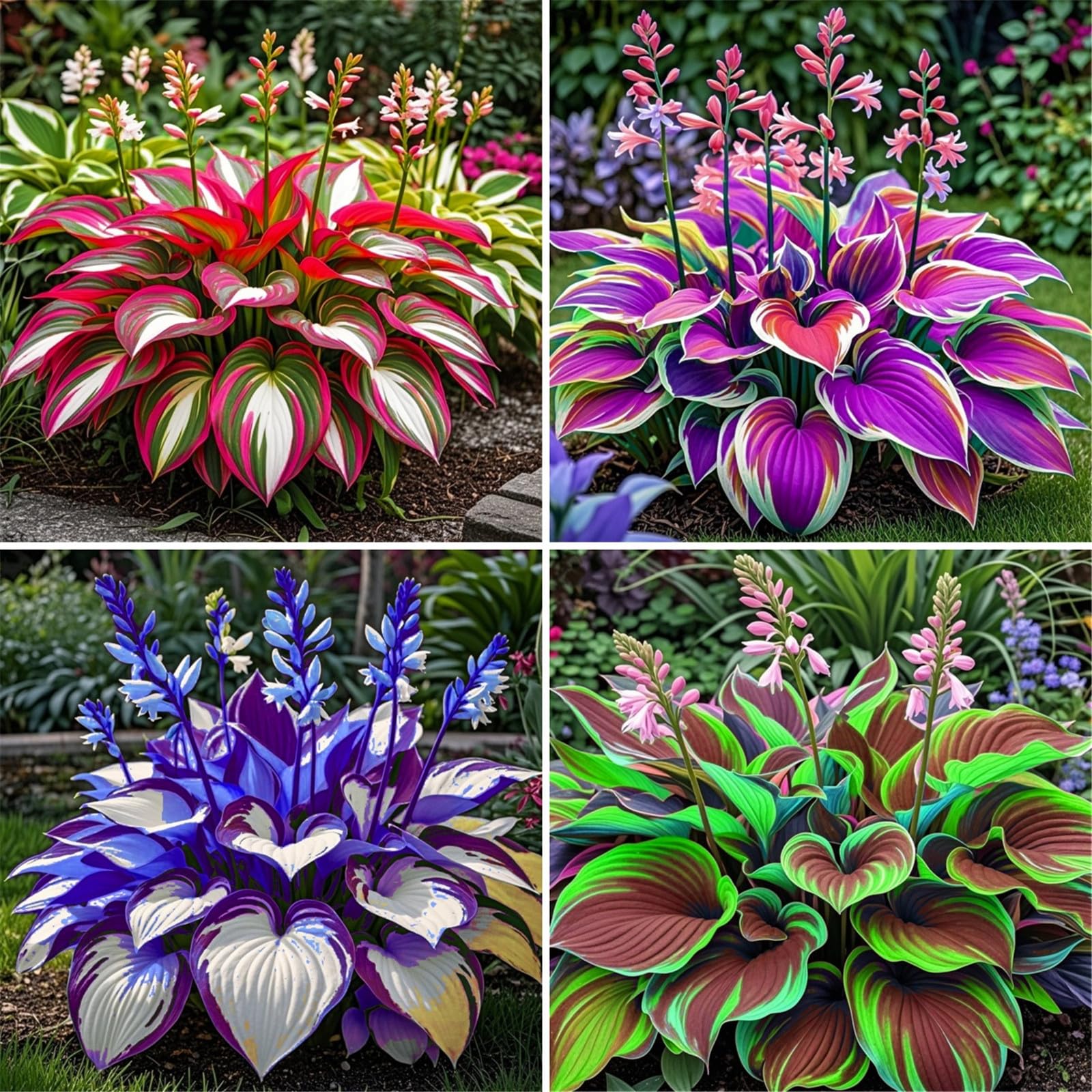 Perennial&Colorful Hosta Bulbs for Planting Now UK/Brilliant Hosta Rhizome/Excellent Display/Strong Plants that Grow Well/Low Maintenance-10bulbs-A