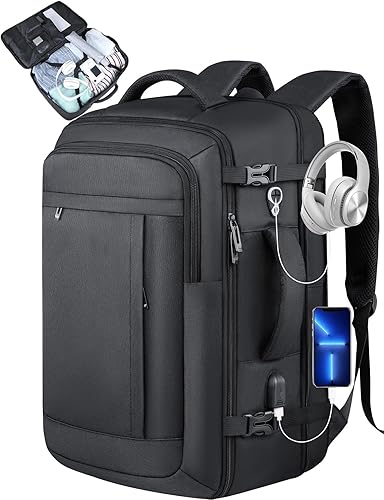 Lapsouno Mochila de transporte, mochila de viaje expandible para equipaje de mano, mochilas de viaje extra grandes aprobadas para vuelos de 40