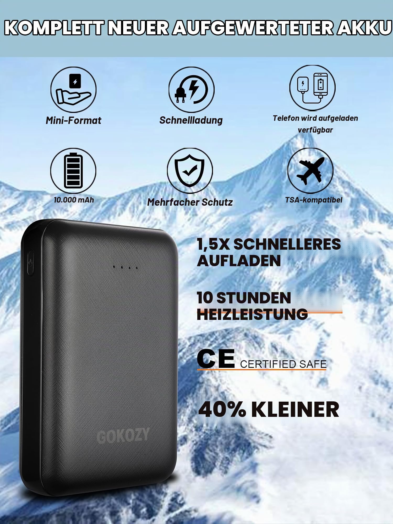 Gokozy Beheizbare Weste Damen,Beheizte Weste mit Powerbank 5 Heizzonen Intelligente Elektrische Leichte Beheizte Weste Bergsteigen und Arbeiten im Freien