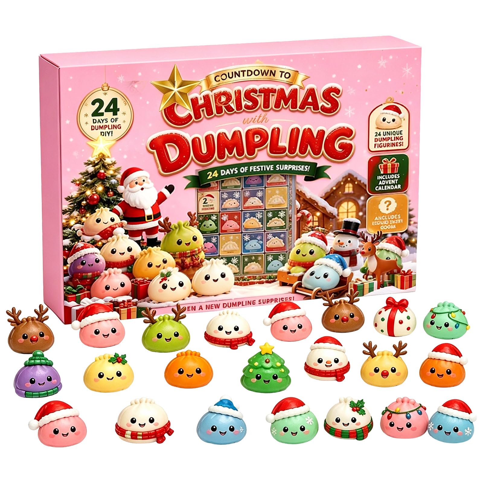 Christmas Dumpling Advent Calendar 2026,24 Day Mystery Countdown 𝚃𝚘𝚢，#C