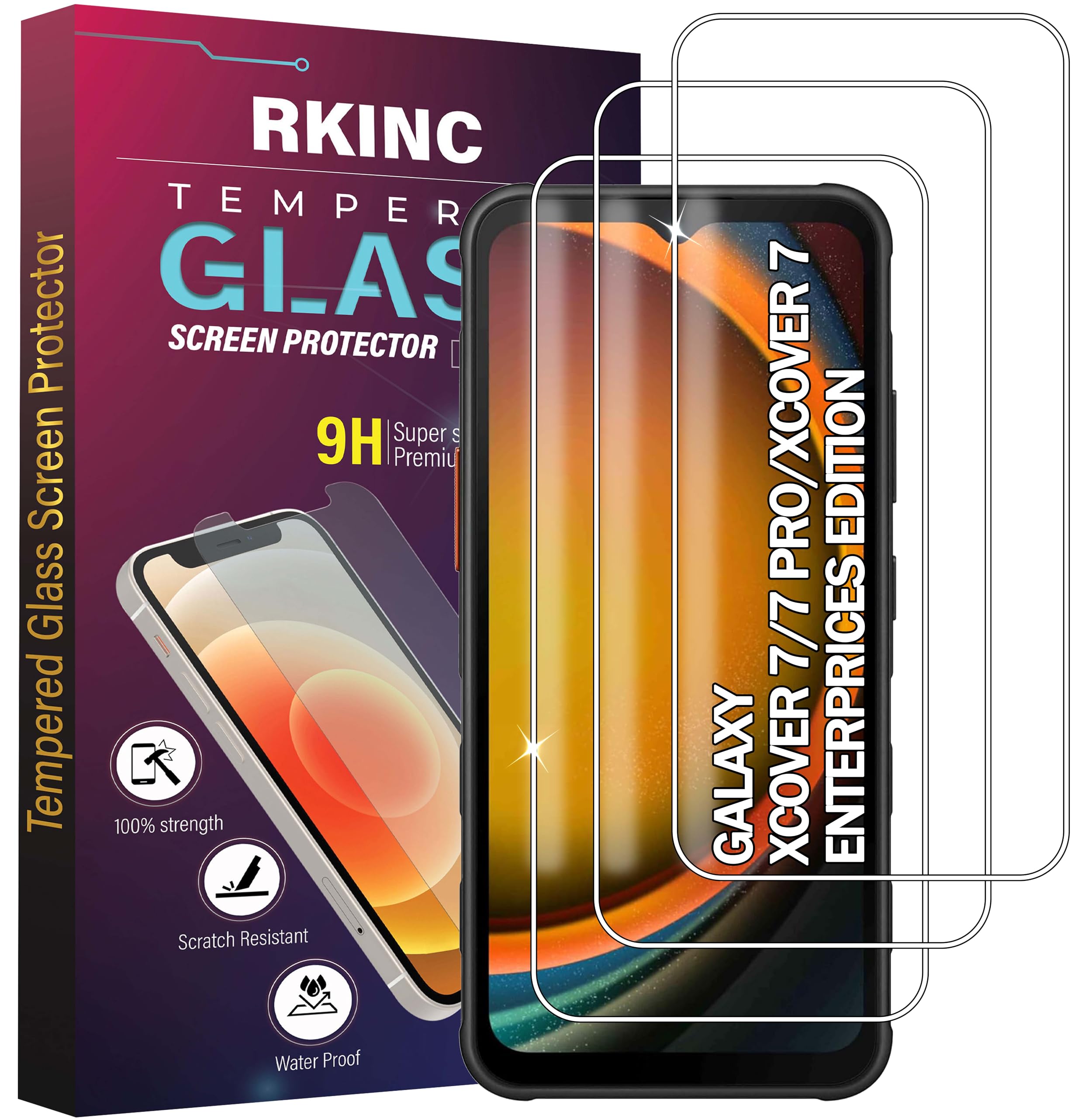 RKINC Screen Protector [3-Pack] for Samsung Galaxy A02 / A02s, Tempered Glass Film Screen Protector, 0.33mm [Bubble-Free][Anti-Scratch][Anti-Shatter]
