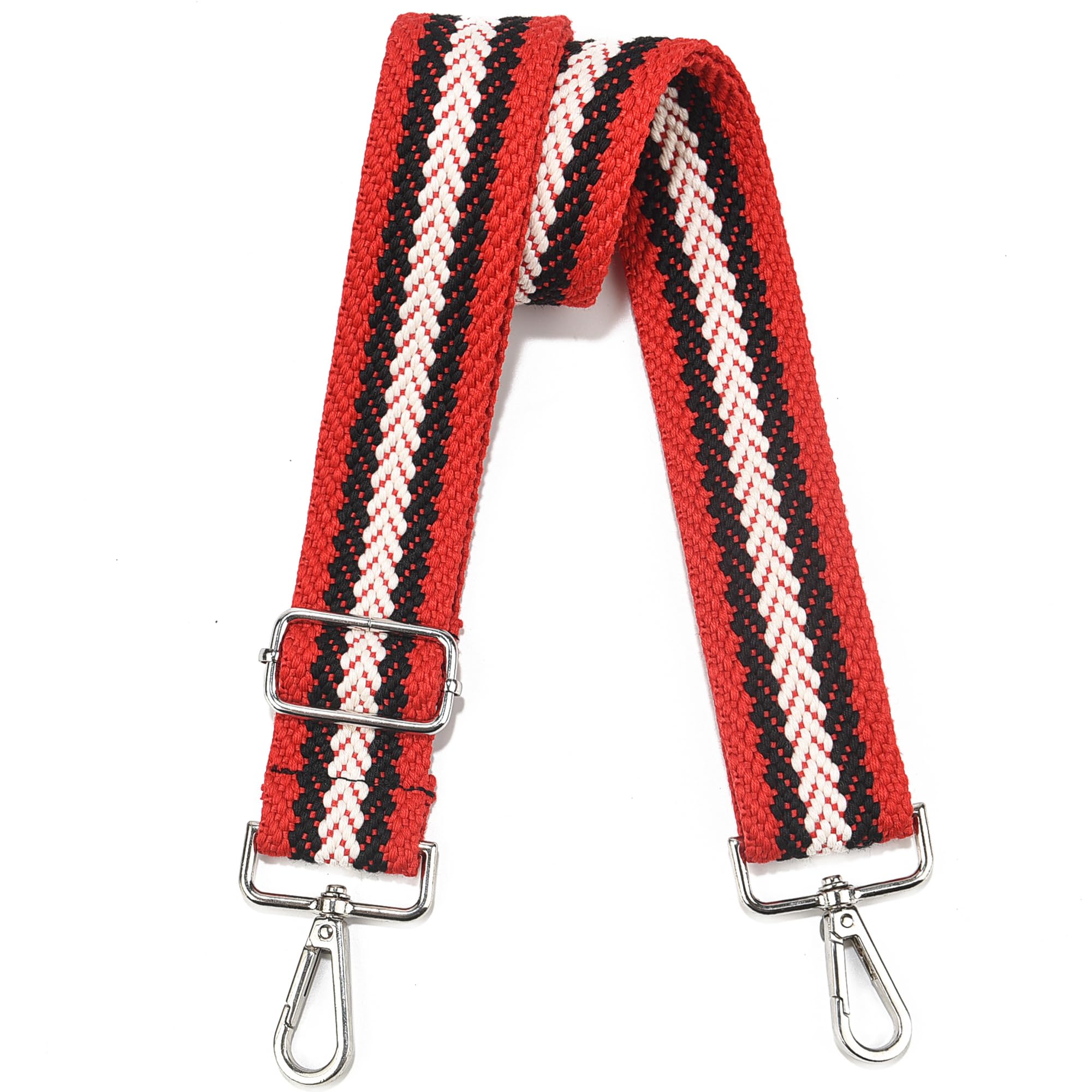 Wide Purse Strap Adjustable Replacement Crossbody Bag Strap Silver Hardware Shoulder Straps