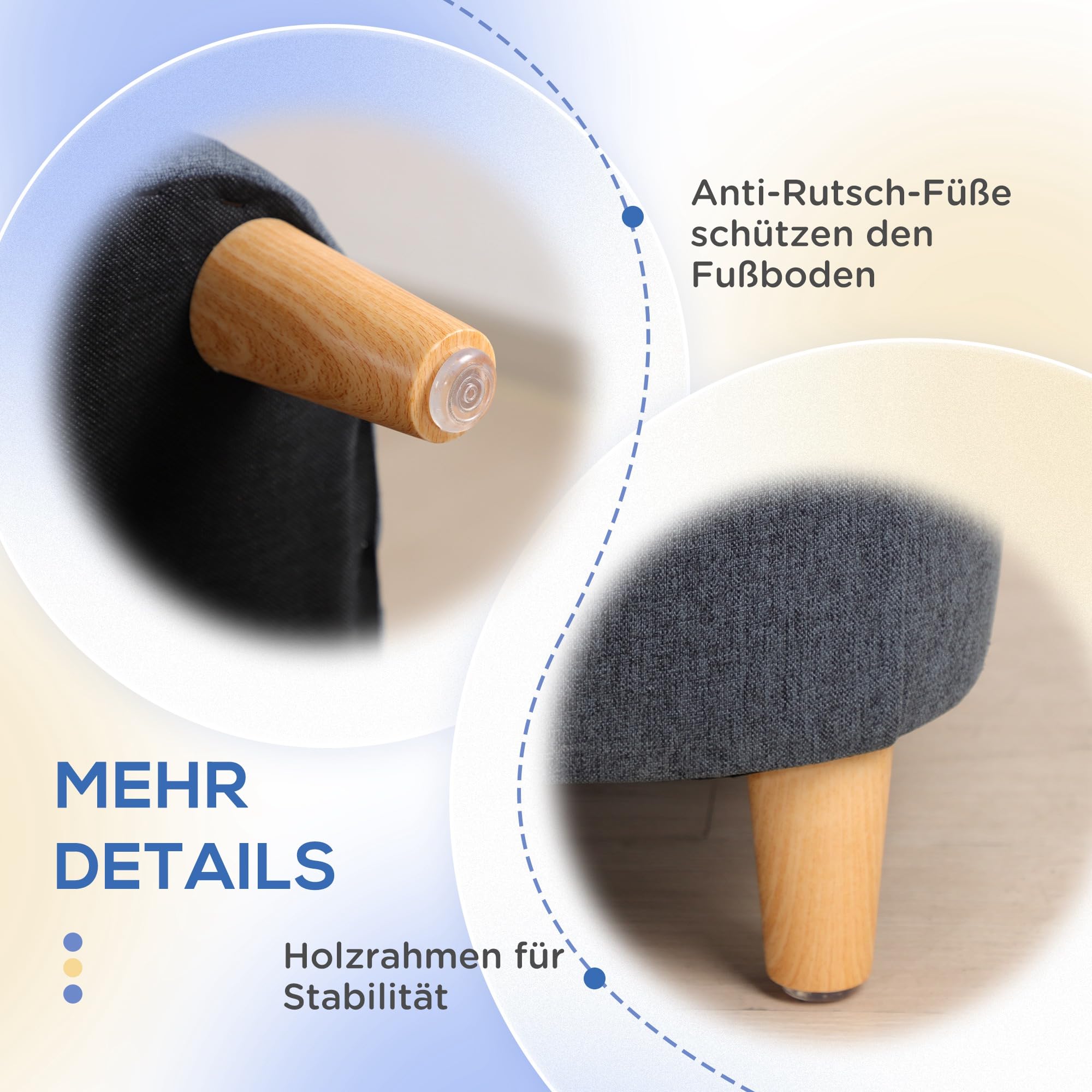 PawHut Sofá para perros, sofá para mascotas, sofá para gatos, cama para perros medianos y grandes, sofá para perros con diseño elevado, sillón para perros con patas de madera, gris oscuro, 95 x 63 x