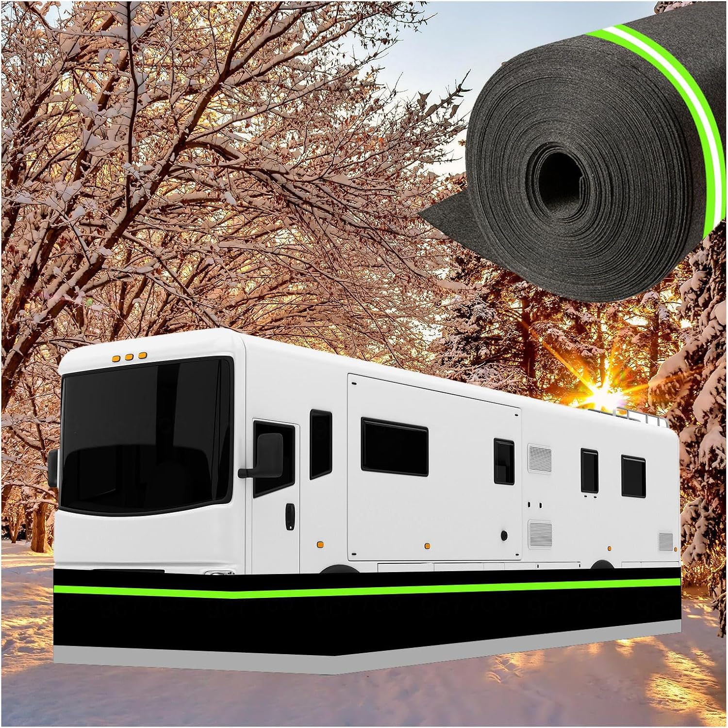 Easy Installation Rv Skirting for Winter 37.5 Inches High Rv Skirt Convenient Storage Travel Trailer Accessories