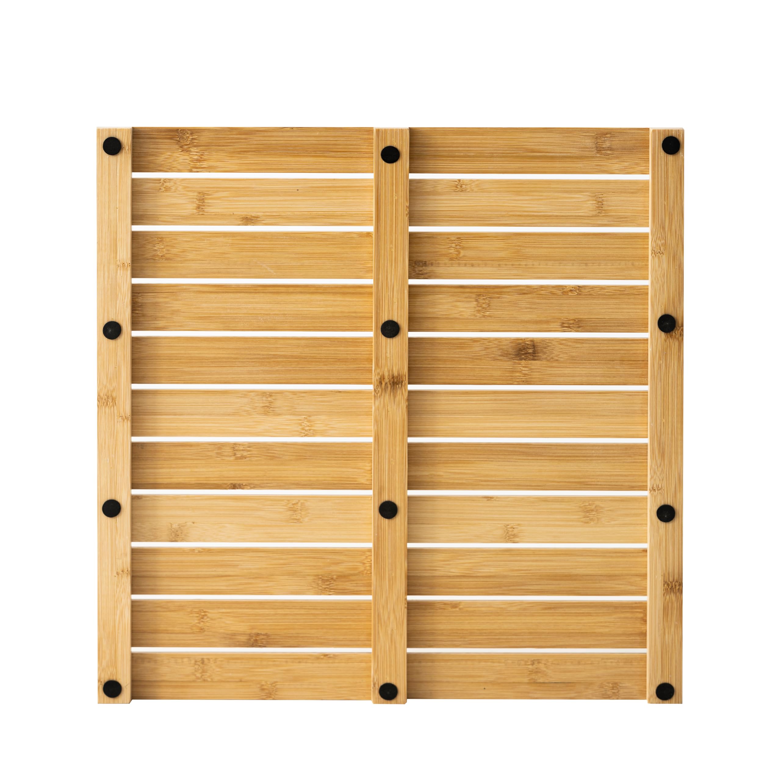 Brigros - Pedana Doccia In Bamboo Antiscivolo Per Bagno, Tappetino Doccia In Legno Naturale, Tappeto Bambu In Vari Formati, Pedana Doccia Antiscivolo In Legno, Tappetino Bagno (50x50 cm)