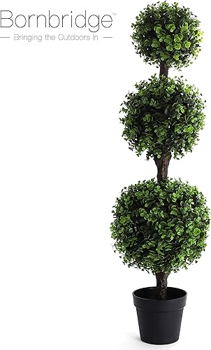 Miniatura 5 de Árbol de bola artificial de boj  Árbol de bola de boj de 4 pies  Árboles topiarios para interiores y exteriores  Plantas artificiales de boj al aire