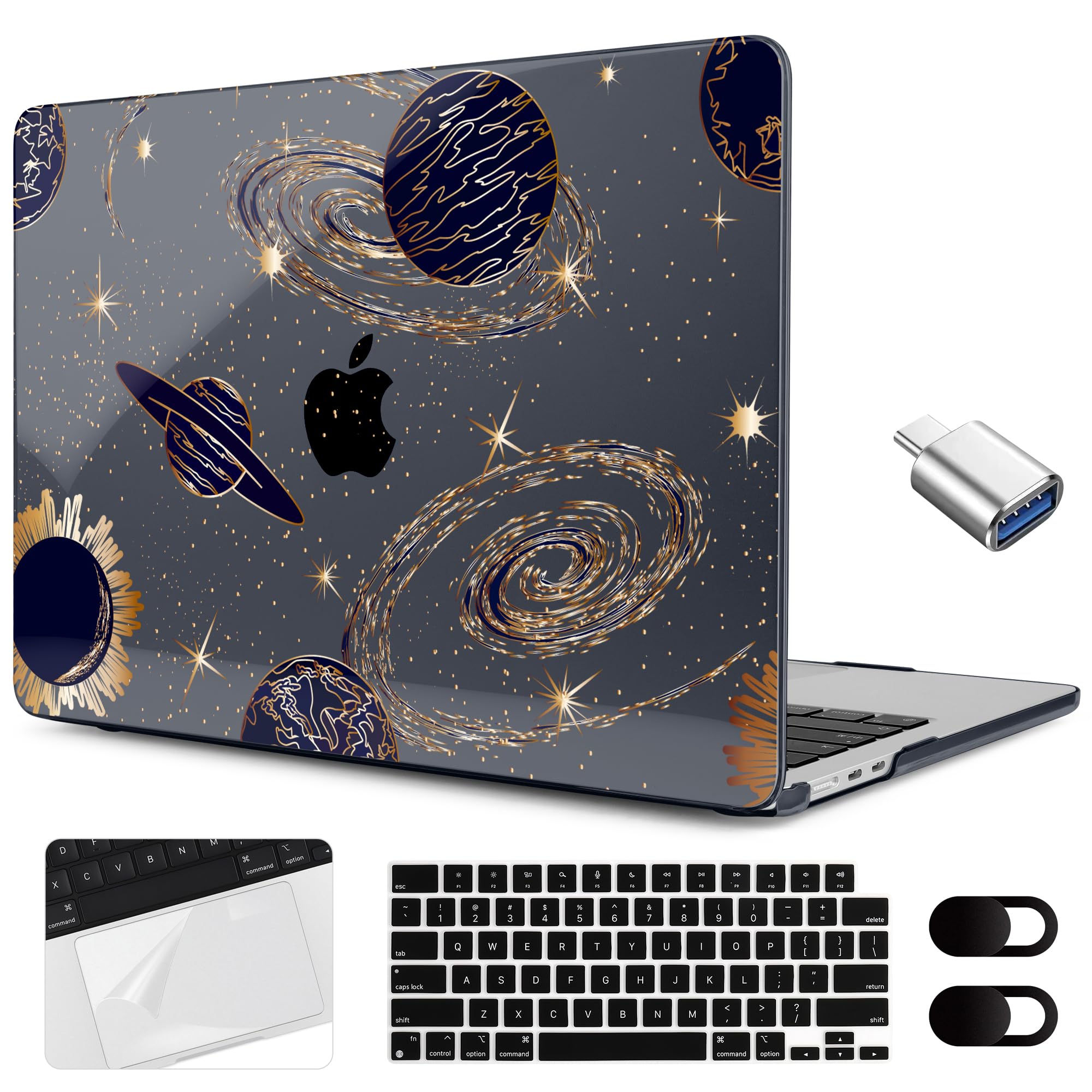 MEEgoodo Case for MacBook Air 15 inch M4/M3/M2 2025 2024 2023, Case Fit Model (A3241/A3114/A2941) for MacBook Air 15-inch, Laptop with Keyboard &