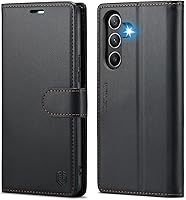 Vista 11 de Funda tipo cartera para Samsung Galaxy A54, con bloqueo RFID, soporte para tarjetas de crédito, de piel sintética, función atril, funda protectora a