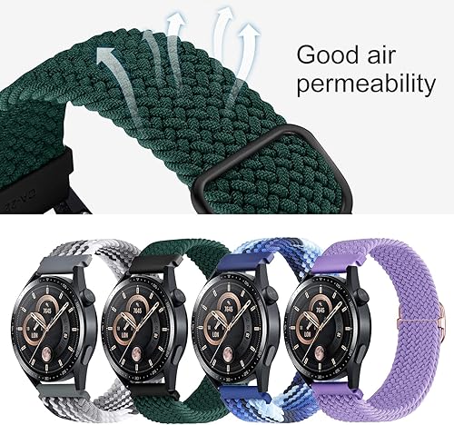 Miniatura 5 de Bandas elásticas de nailon trenzadas de 0.78 pulgadas para Samsung Galaxy Watch 456Active 2 de 1.575 pulgadas, 1.732 pulgadas, Galaxy Watch 1.654