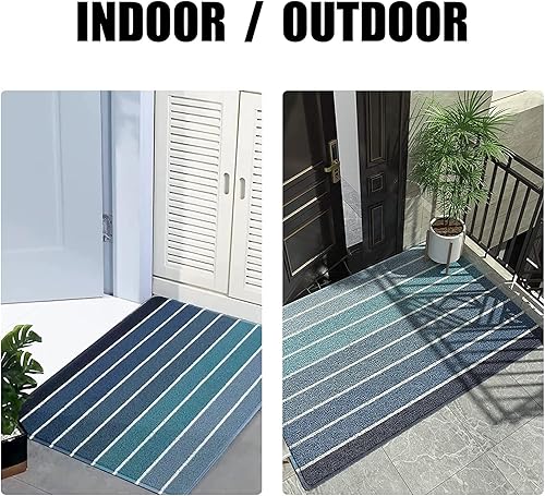 Miniatura 7 de Tapetes para puertas al aire libre, con parte trasera antideslizante, impermeable, para exteriores, de goma impermeable y resistente, de perfil