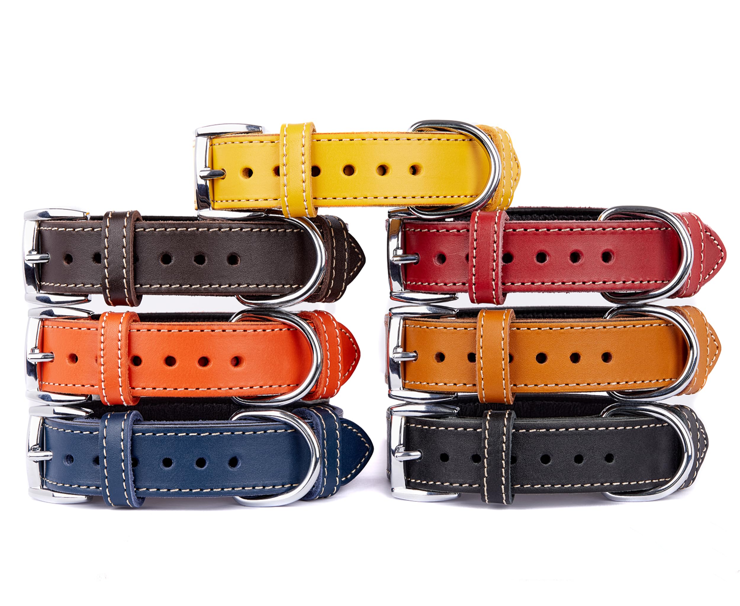 TORRUNA Soft Leather Dog Collar, Dog Collars for Small, Medium and Large Dogs, Durable Heavy Duty Dog Collars