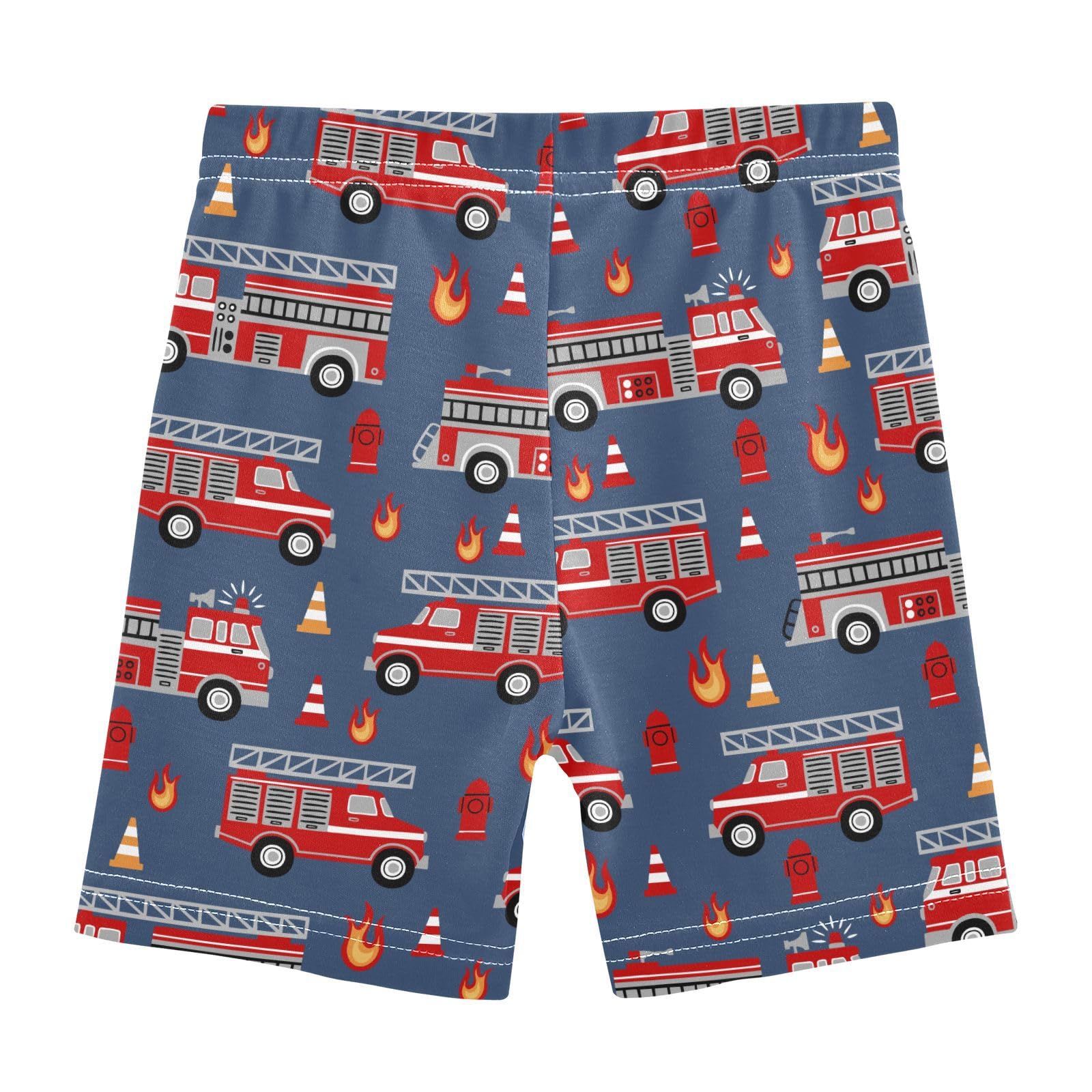 JHKKU Girls Fire Trucks Shorts Cotton Cartwheel Bike Kids Biker Under Dress Dance Short Girl Clothes 4T