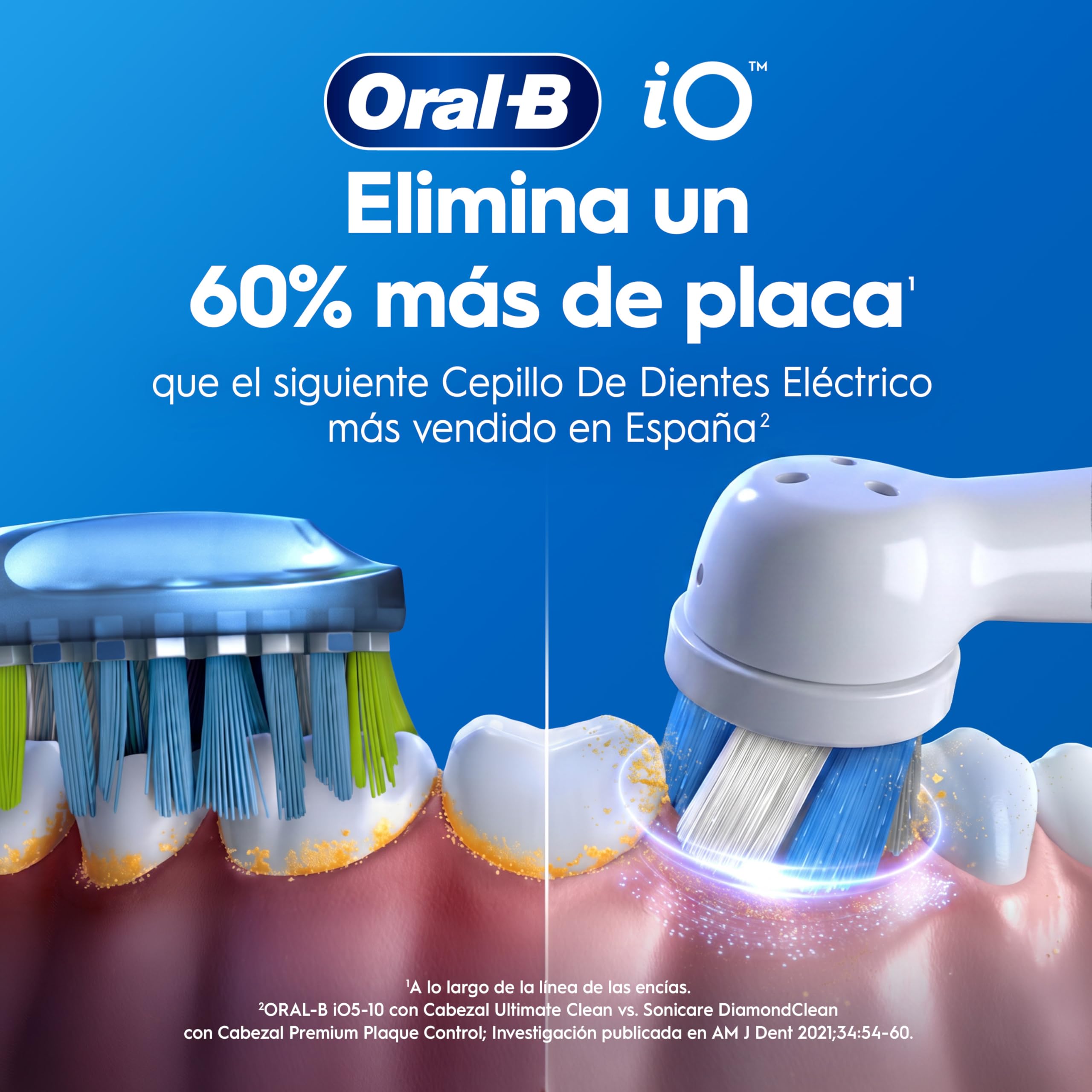 Oral-B iO 2 Cepillo de Dientes Eléctrico, 1 Cabezal, Rosa Suave - Cepillo Dental con 3 Modos de Cepillado, Sensor de Presión, Temporizador, Estuche de Viaje, Portarrecambios, Batería de Larga Duración