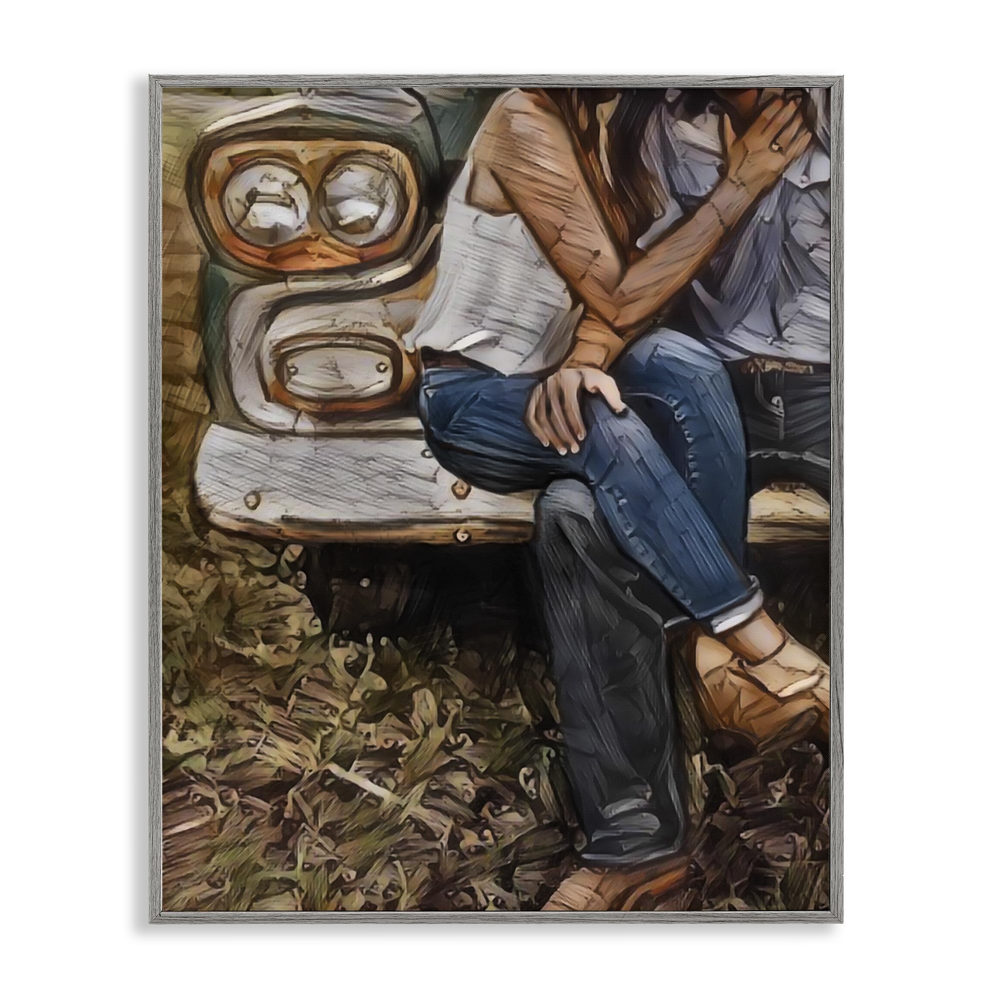 Giclée encadrée grise Stupell Industries pour sublimer votre salon