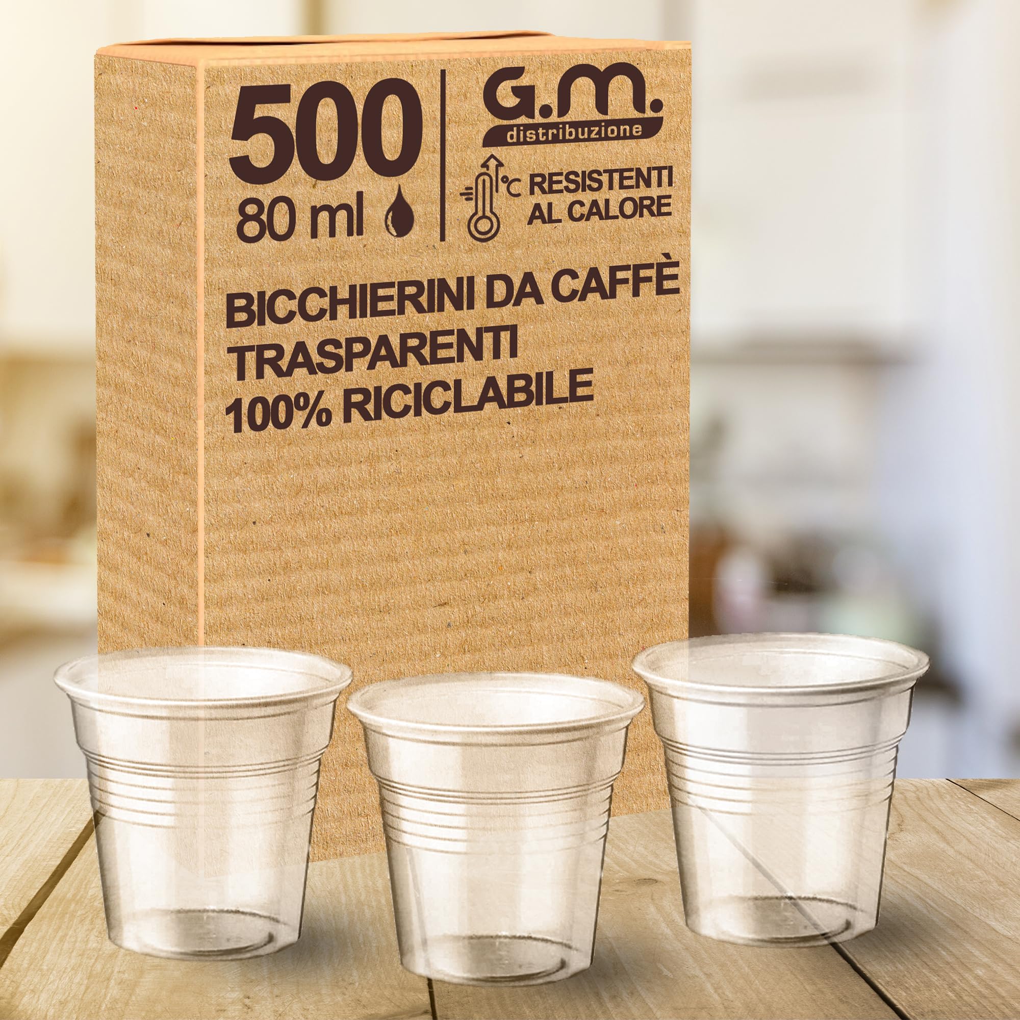 Generico Bicchieri plastica CAFFE' da 80 ml bianchi o trasparenti - bicchierini da caffè 80cc varie pezzature (100 pezzi bianco