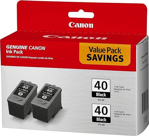 Canon Paquete doble negro PG-40 compatible con iP2600, iP1800, iP1700, iP1600, MX310 y MX300