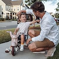 Vista 8 de iimo Triciclo plegable 3 en 1 – Triciclos premium para niños de 1 a 3 años – Bicicleta infantil de diseño japonés con mango de empuje, triciclo