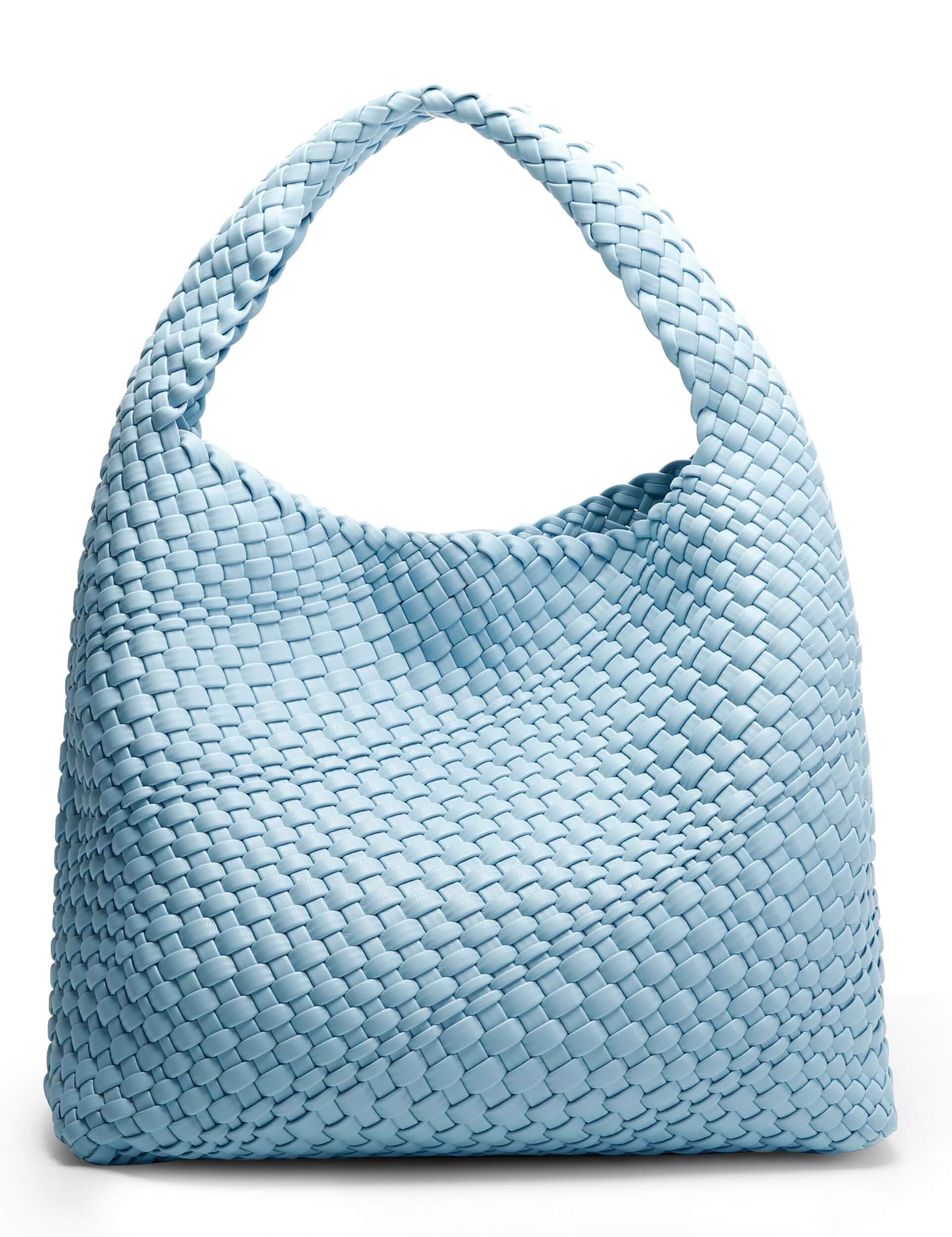 Woven Tote Bag for Women, Vegan Leather Hobo Bags Top-handle Shoulder Bag Fashion Soft Summer Large Tote Bag Underarm Weave Purses Handmade Work Commuter Travel Beach